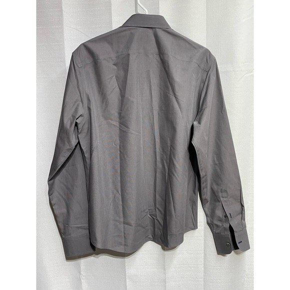 Untuckit Men’s Dress Shirt Wrinkle Free Gray‎ Medium - Picture 3 of 5